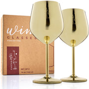 Stainless Steel Wine Glasses - Gold
